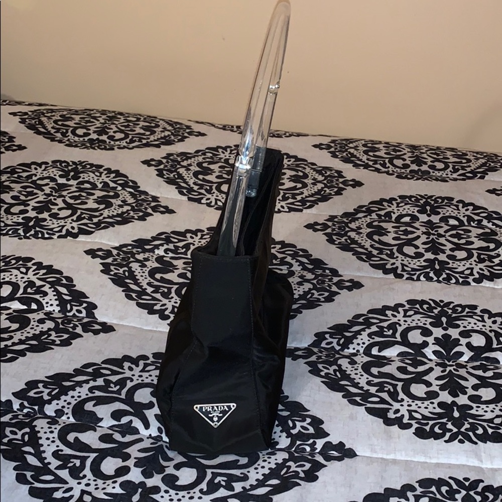 Authentic Vintage Prada nylon clear handle tote.